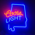 Coors Light with Alabama Maps Neon Light Sign