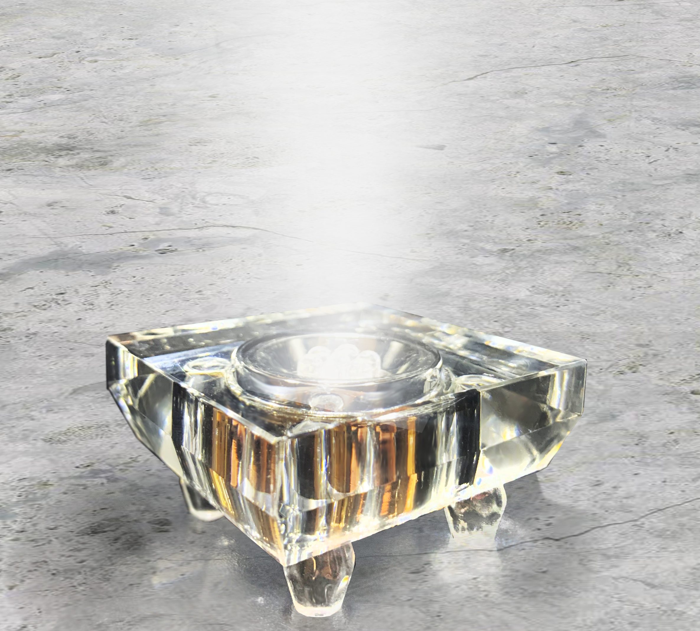 Small Crystal Light Base  - Clear Finish