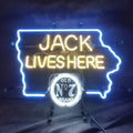 Jack Lives Here Old 7 Brand with Iowa Maps Neon Signs