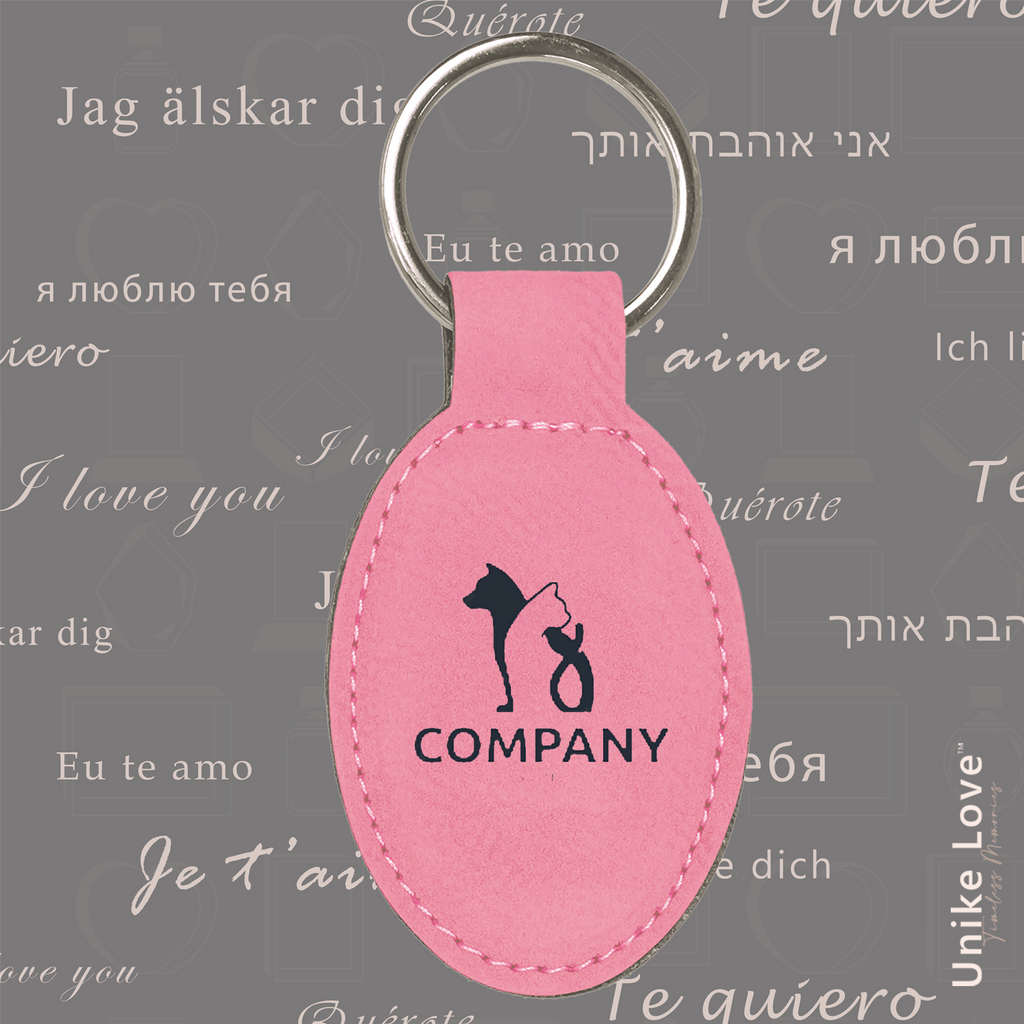 Oval Keychain on Leatherette