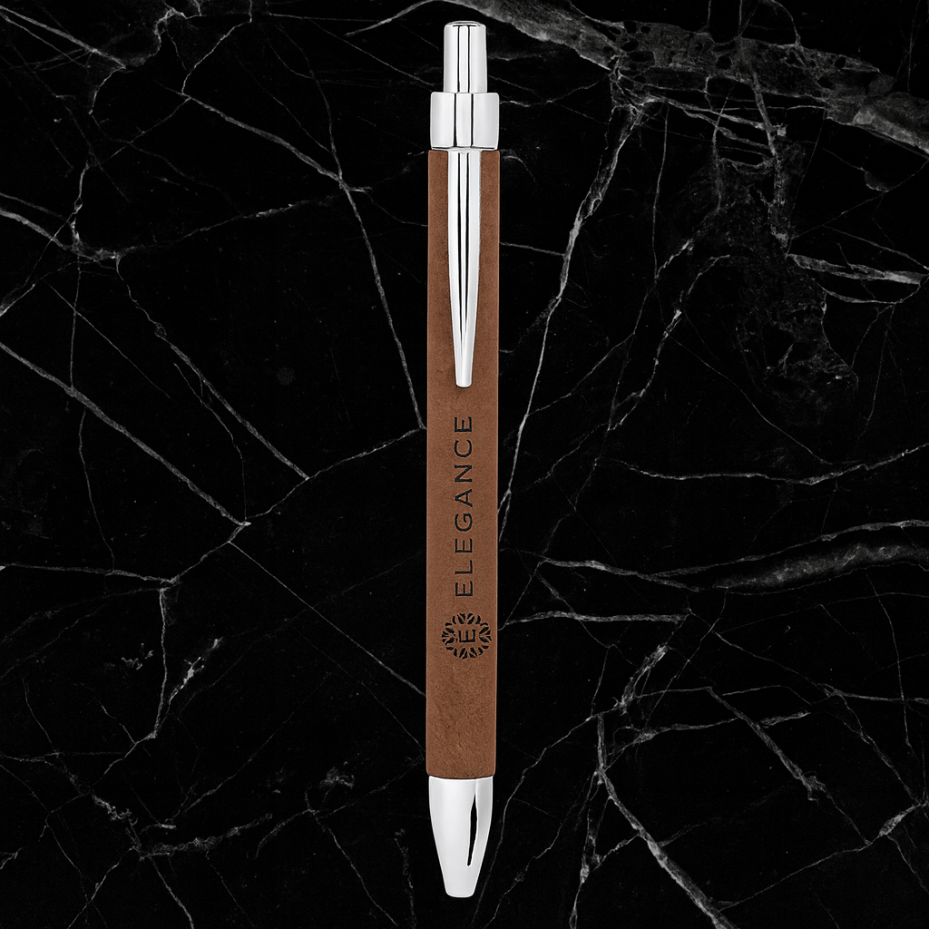 Dark Brown Laserable Leatherette Pen