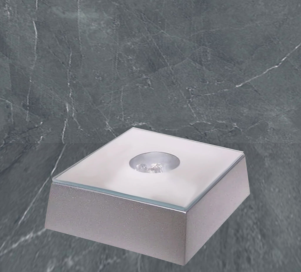 Square Light Base - Silver Finish