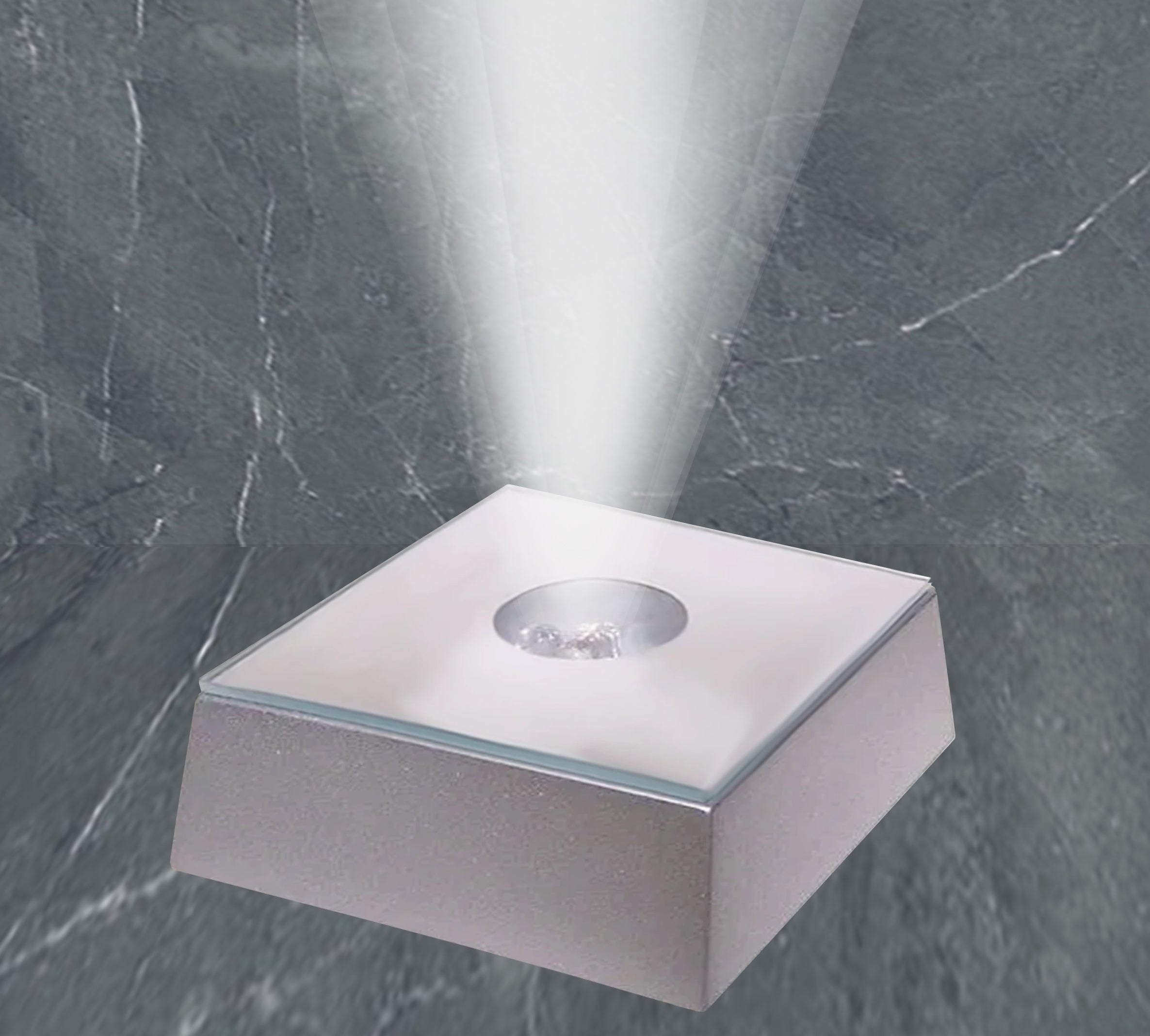 Square Light Base - Silver Finish